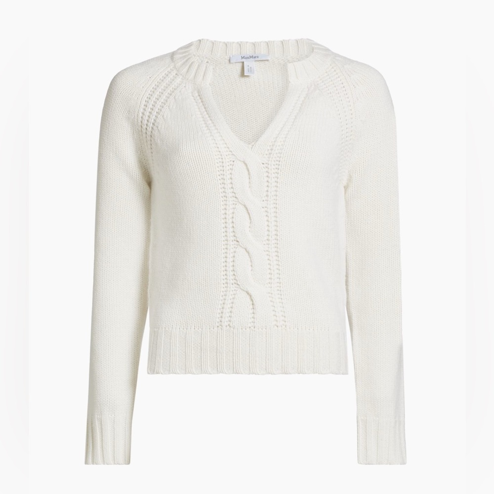 MAX MARA IVORY CASHMERE SWEATER SIZE SMALL NWTS!